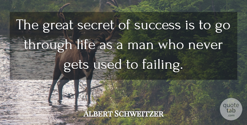 Albert Schweitzer Quote About Success, Failure, Men: The Great Secret Of Success...