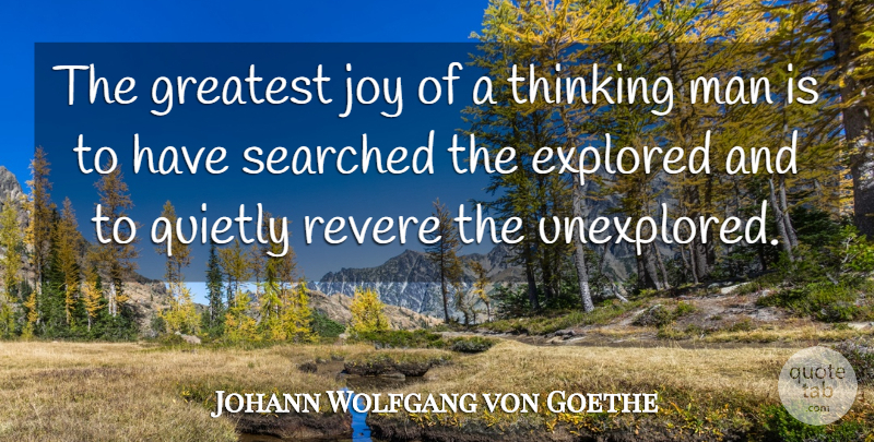 Johann Wolfgang von Goethe Quote About Men, Thinking, Joy: The Greatest Joy Of A...