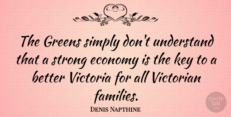 Denis Napthine Quote About Greens, Key, Simply, Victoria, Victorian: The Greens Simply Dont Understand...
