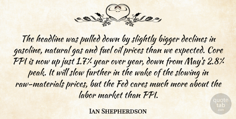 Ian Shepherdson Quote About Bigger, Cares, Core, Declines, Fed: The Headline Was Pulled Down...
