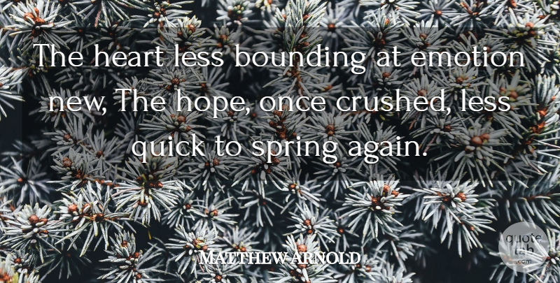 Matthew Arnold Quote About Spring, Heart, Emotion: The Heart Less Bounding At...