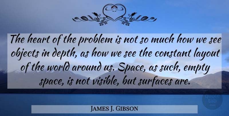 James J. Gibson Quote About Heart, Space, World: The Heart Of The Problem...