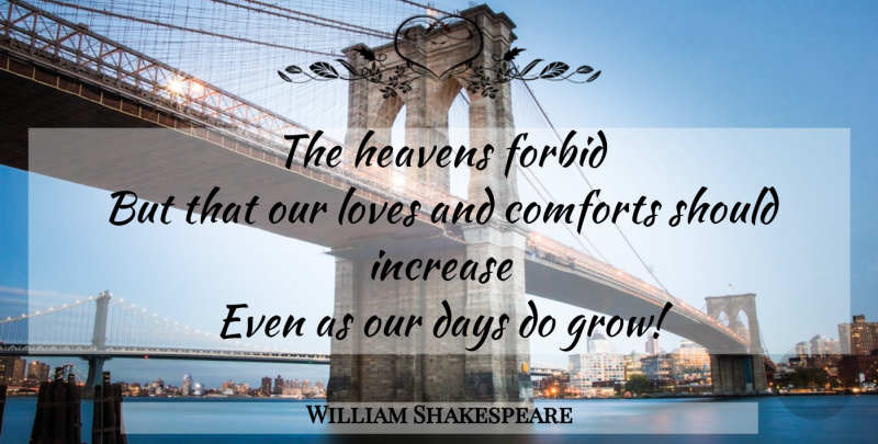 William Shakespeare Quote About Life, Heaven, Our Love: The Heavens Forbid But That...