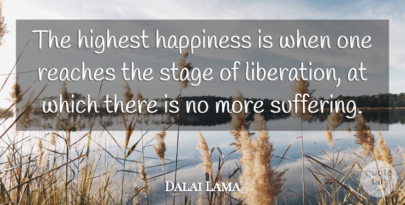 Dalai Lama Quote About Suffering, Spirituality, Stage: The Highest Happiness Is When...