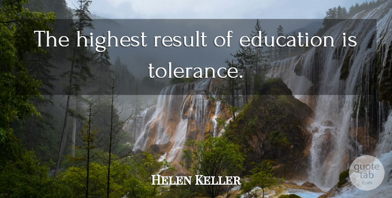 Helen Keller Quote About Forgiveness, Education, Teacher: The Highest Result Of Education...