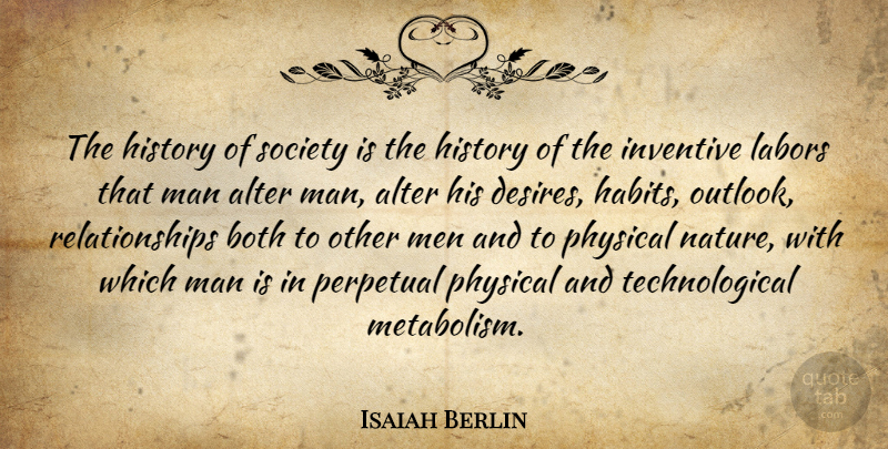Isaiah Berlin Quote About Men, Desire, Habit: The History Of Society Is...