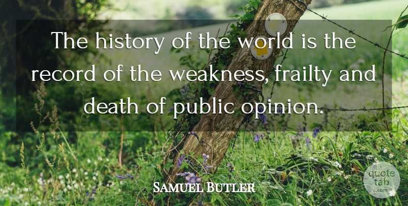 Samuel Butler Quote About Records, World, Weakness: The History Of The World...