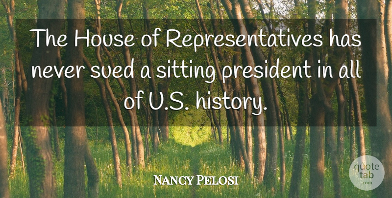 Nancy Pelosi Quote About History, Sitting, Sued: The House Of Representatives Has...