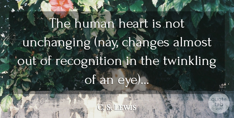 C. S. Lewis Quote About Heart, Eye, Recognition: The Human Heart Is Not...