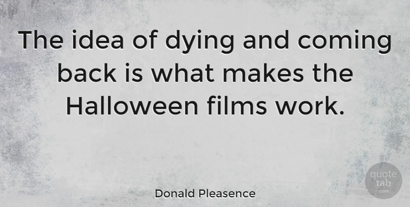 Donald Pleasence Quote About Halloween, Ideas, Dying: The Idea Of Dying And...