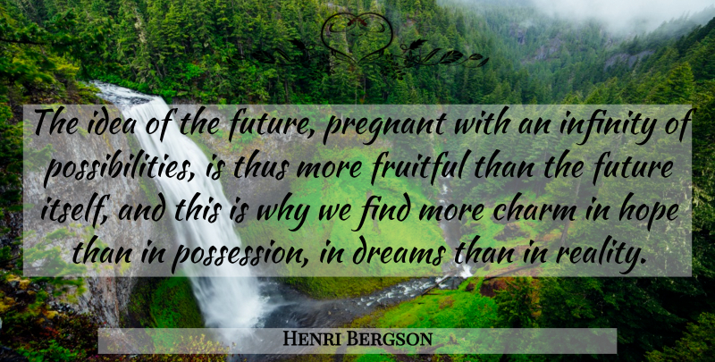 Henri Bergson Quote About Dream, Reality, Ideas: The Idea Of The Future...