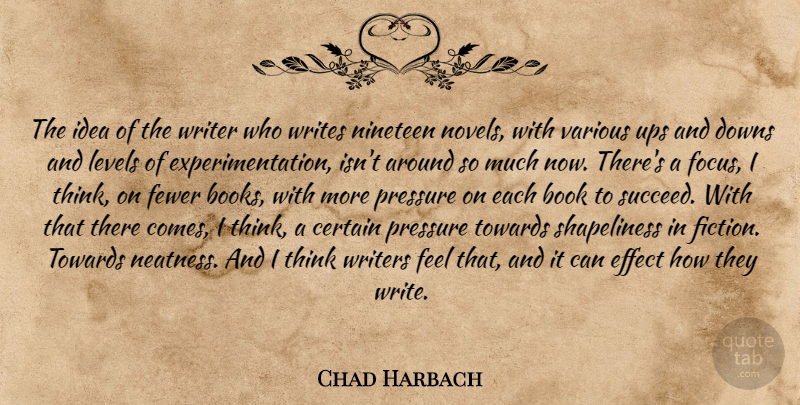 Chad Harbach Quote About Book, Writing, Thinking: The Idea Of The Writer...