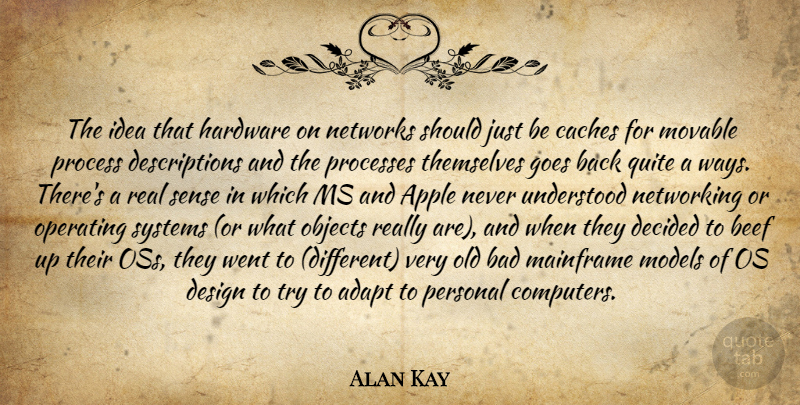 Alan Kay Quote About Real, Ideas, Apples: The Idea That Hardware On...