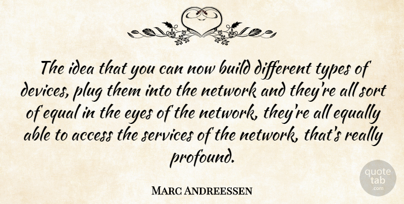 Marc Andreessen Quote About Access, Build, Equal, Equally, Eyes: The Idea That You Can...