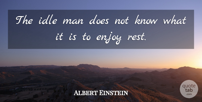 Albert Einstein Quote About Life, Heart, Men: The Idle Man Does Not...
