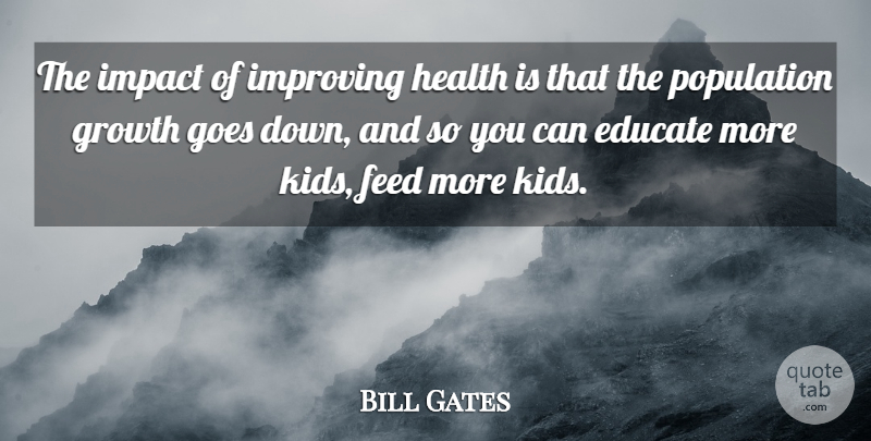 Bill Gates Quote About Kids, Impact, Growth: The Impact Of Improving Health...