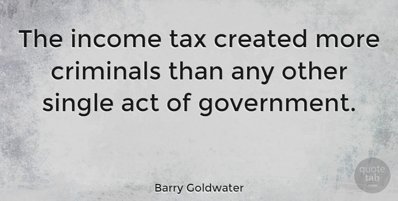 Barry Goldwater Quote About Government, Political, Income: The Income Tax Created More...