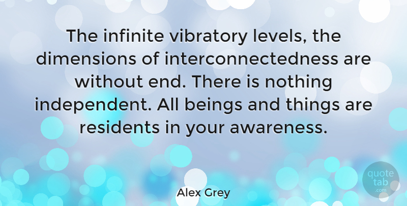 Alex Grey Quote About Independent, Levels, Dimensions: The Infinite Vibratory Levels The...