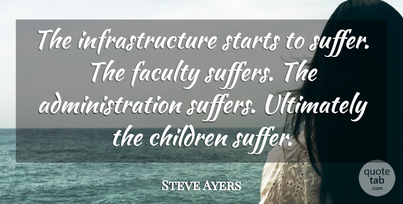 Steve Ayers Quote About Children, Faculty, Starts, Ultimately: The Infrastructure Starts To Suffer...