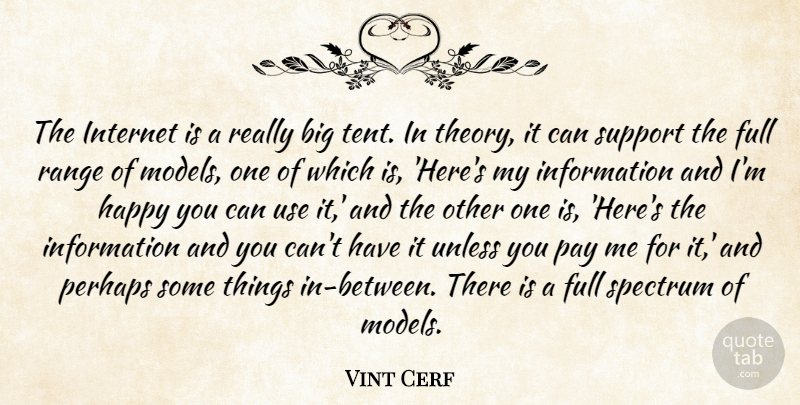 Vint Cerf Quote About Full, Information, Pay, Perhaps, Range: The Internet Is A Really...