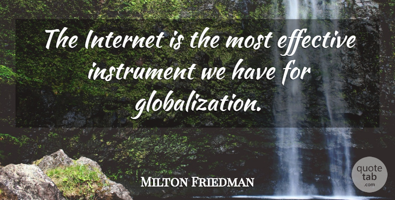 Milton Friedman Quote About Internet, Globalization, Instruments: The Internet Is The Most...