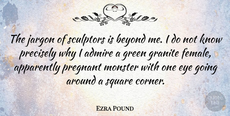 Ezra Pound Quote About Pregnancy, Eye, Squares: The Jargon Of Sculptors Is...