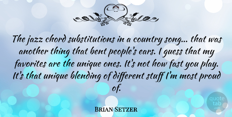 Brian Setzer Quote About Country, Song, Unique: The Jazz Chord Substitutions In...