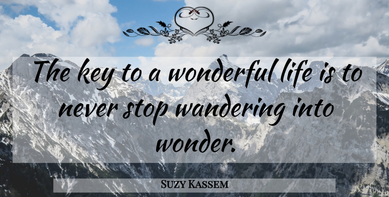 Suzy Kassem Quote About Keys, Life Is, Wonderful: The Key To A Wonderful...