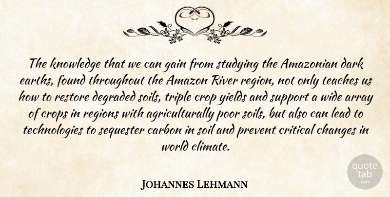 Johannes Lehmann Quote About Amazon, Array, Carbon, Changes, Critical: The Knowledge That We Can...