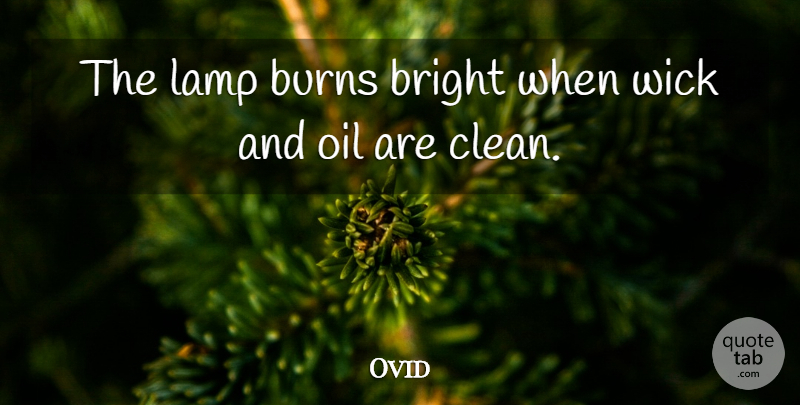Ovid Quote About Reality, Oil, Lamps: The Lamp Burns Bright When...