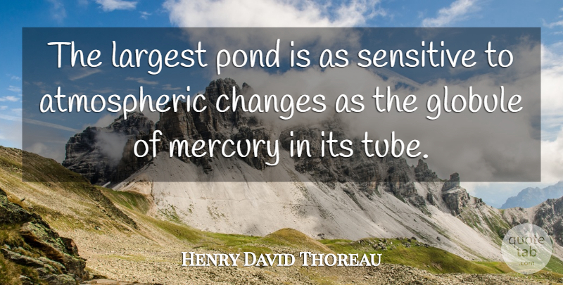 Henry David Thoreau Quote About Change, Lakes, Ponds: The Largest Pond Is As...