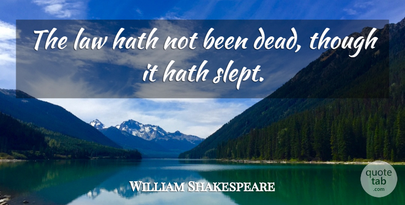 William Shakespeare Quote About Memorable, Law, Measure For Measure: The Law Hath Not Been...