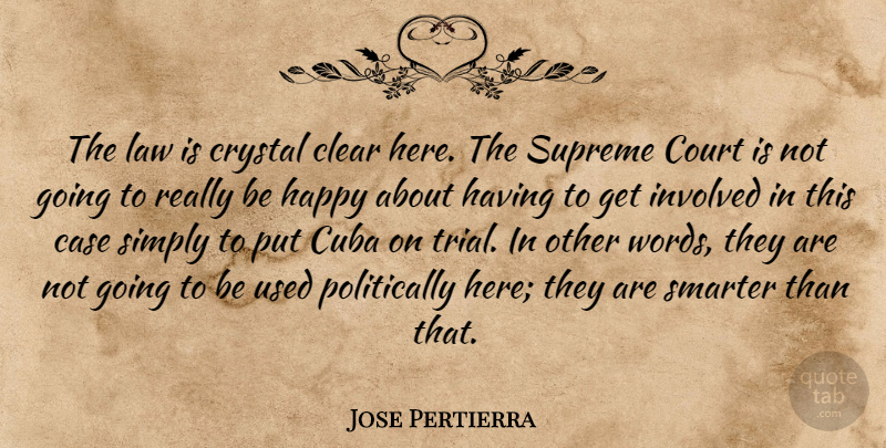 Jose Pertierra Quote About Case, Clear, Court, Crystal, Cuba: The Law Is Crystal Clear...
