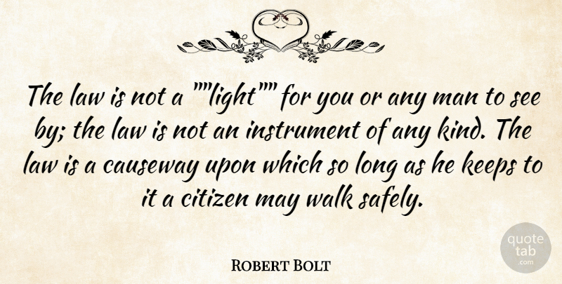 Robert Bolt Quote About Citizen, Instrument, Keeps, Law, Man: The Law Is Not A...
