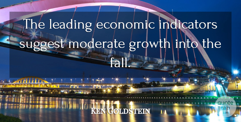 Ken Goldstein Quote About Economic, Growth, Leading, Moderate, Suggest: The Leading Economic Indicators Suggest...
