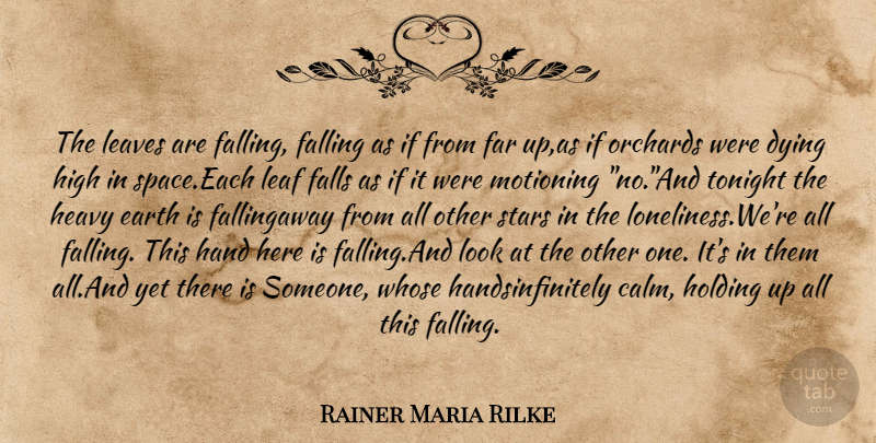 Rainer Maria Rilke Quote About Stars, Loneliness, Fall: The Leaves Are Falling Falling...