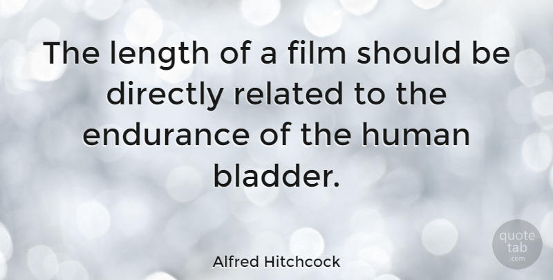 Alfred Hitchcock Quote About Funny, Movie, Humor: The Length Of A Film...