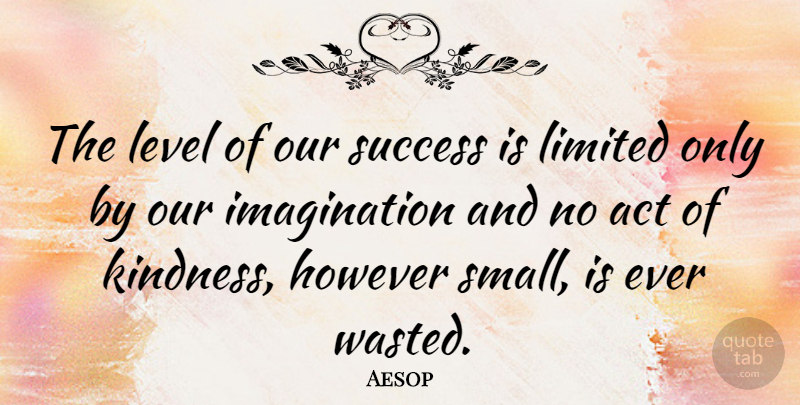 Aesop Quote About Success, Kindness, Congratulations: The Level Of Our Success...