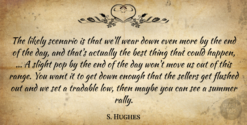 S. Hughes Quote About Best, Likely, Maybe, Move, Pop: The Likely Scenario Is That...