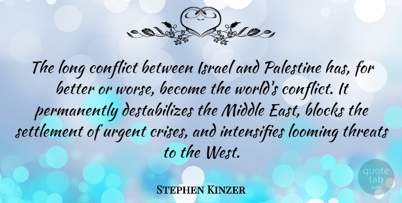 Stephen Kinzer Quote About Blocks, Israel, Palestine, Urgent: The Long Conflict Between Israel...