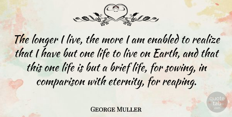 George Muller Quote About Brief, Life, Longer, Realize: The Longer I Live The...