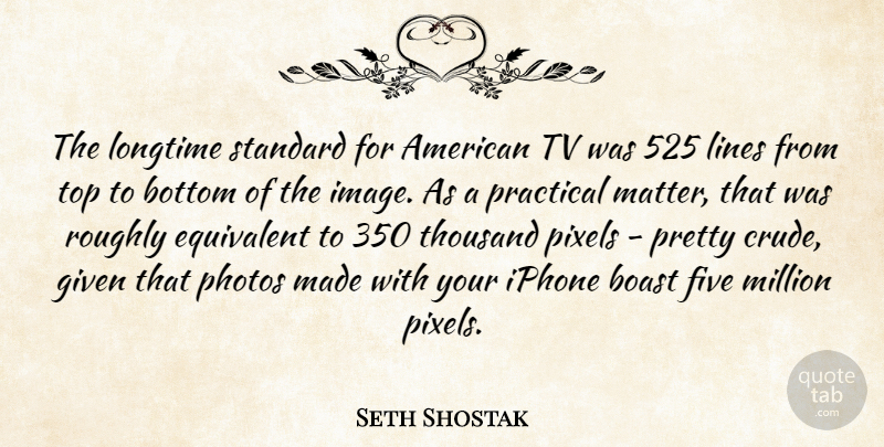 Seth Shostak Quote About Boast, Bottom, Equivalent, Five, Given: The Longtime Standard For American...