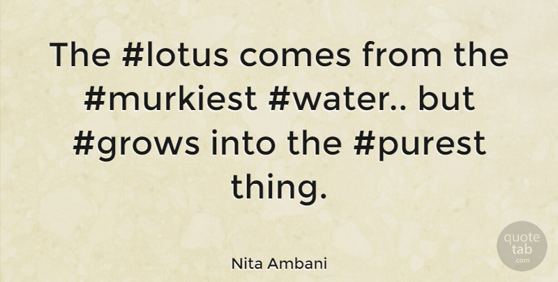 Nita Ambani Quote About Water, Lotuses, Grows: The Lotus Comes From The...