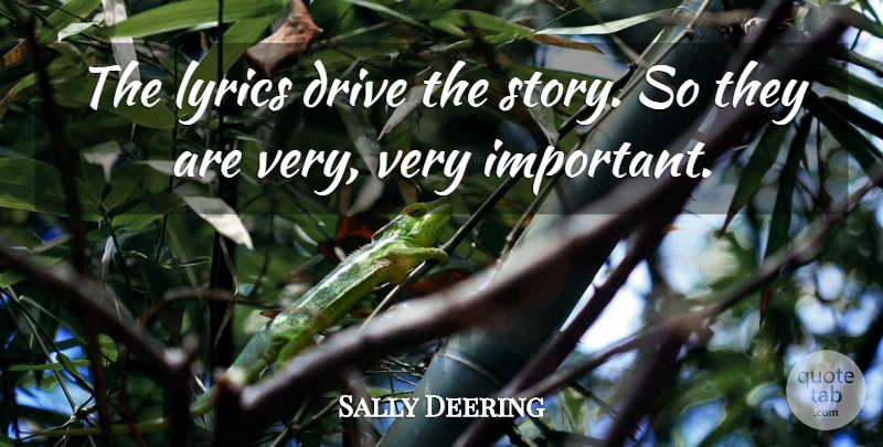 Sally Deering Quote About Drive, Lyrics: The Lyrics Drive The Story...