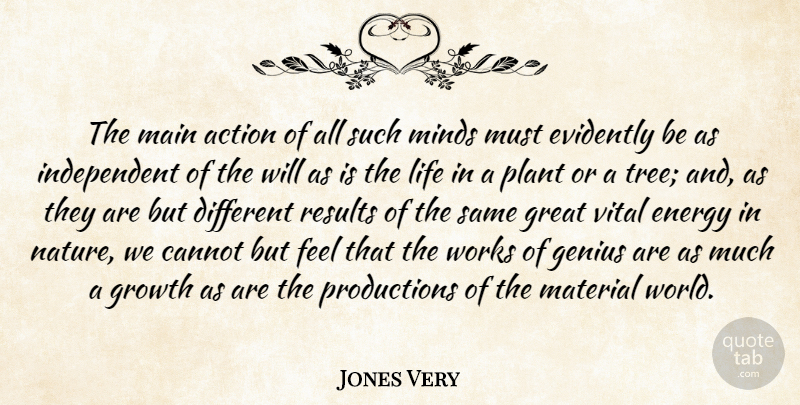 Jones Very Quote About Action, Cannot, Energy, Genius, Great: The Main Action Of All...