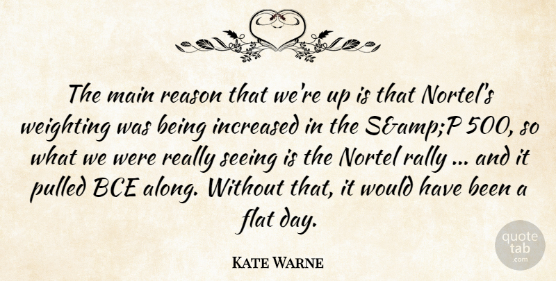 Kate Warne Quote About Flat, Increased, Main, Pulled, Rally: The Main Reason That Were...