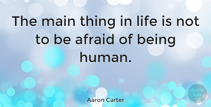 Aaron Carter Quote About Things In Life, Humanity, Life Is: The Main Thing In Life...