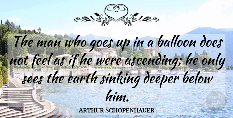 Arthur Schopenhauer Quote About Men, Earth, Ascending: The Man Who Goes Up...