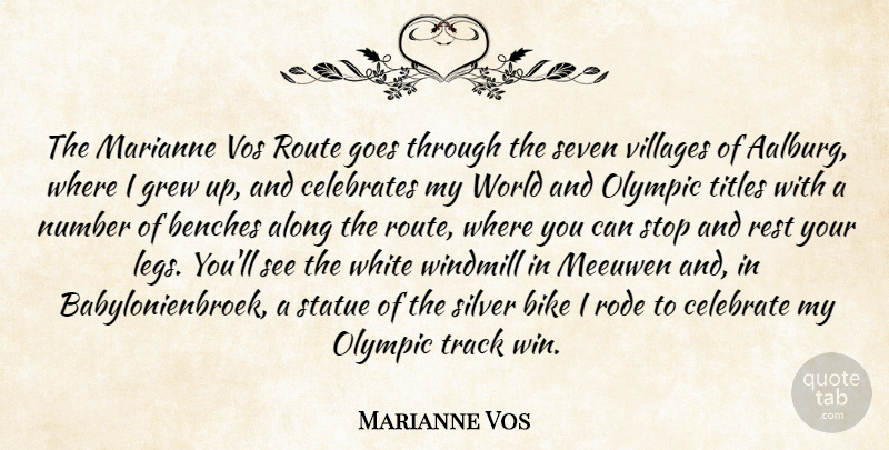Marianne Vos Quote About Along, Benches, Goes, Grew, Number: The Marianne Vos Route Goes...