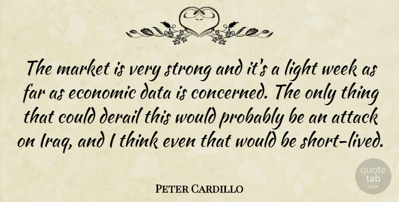 Peter Cardillo Quote About Attack, Data, Economic, Far, Light: The Market Is Very Strong...